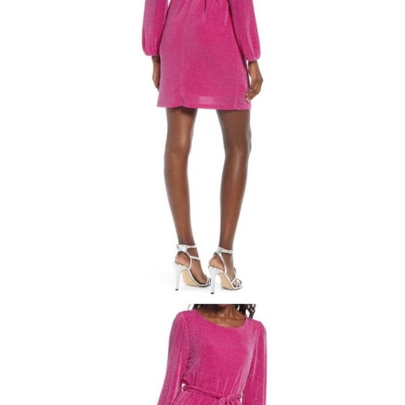 Fraiche by J Bling Long Sleeve Minidress Pink - Small - NWT. Nordstrom - Picture 5 of 6